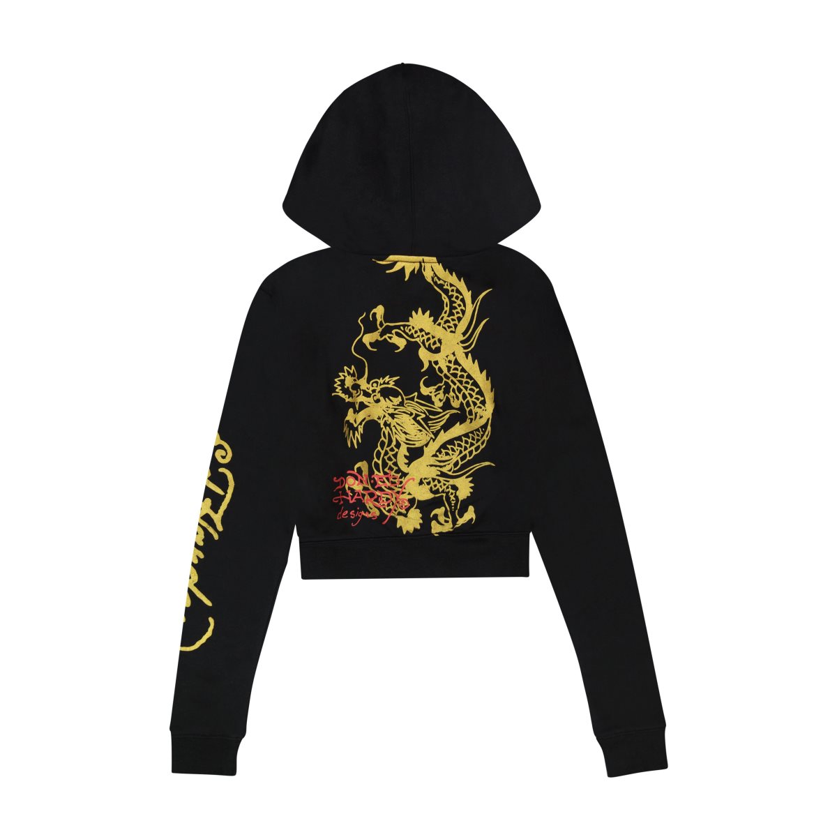 Spodnie Ed Hardy Cropped Dragon Hoodie Damskie Czarne | KNELXC645